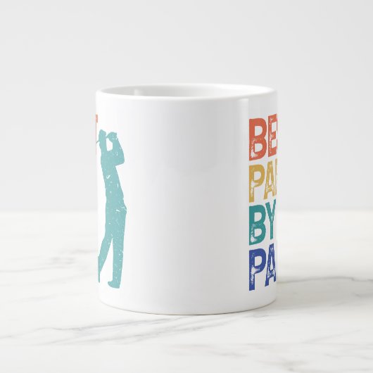 Retro Golfer - beste papieren van pas Grote Koffiekop (Voorkant)