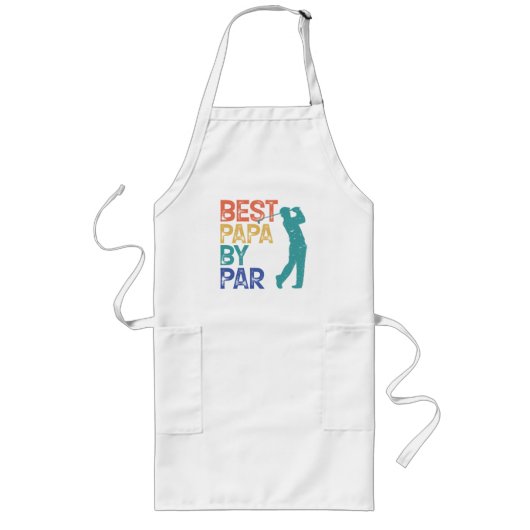 Retro Golfer - beste papieren van pas Lang Schort (Voorkant)