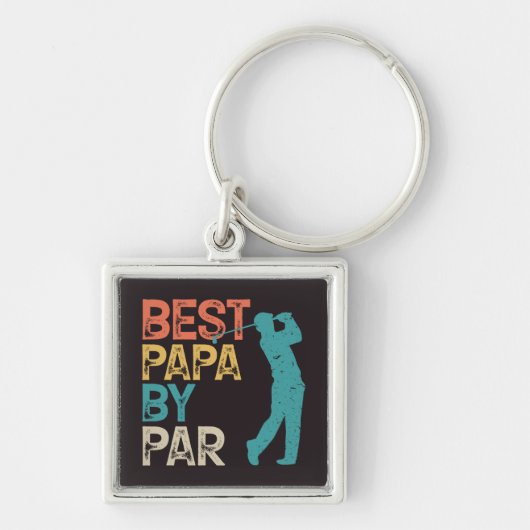 Retro Golfer - beste papieren van pas Sleutelhanger (Voorkant)