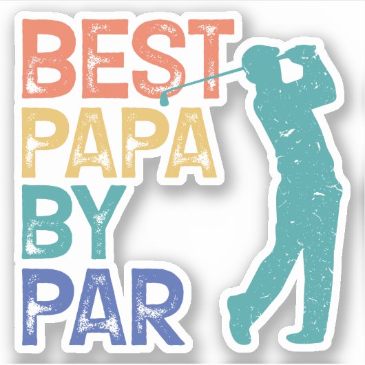 Retro Golfer - beste papieren van pas Sticker (Voorkant)