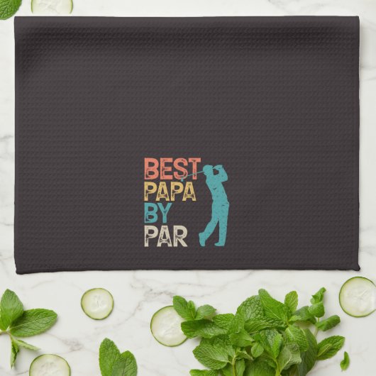 Retro Golfer - beste papieren van pas Theedoek (Gevouwen)