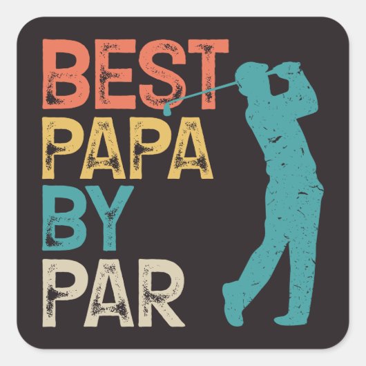 Retro Golfer - beste papieren van pas Vierkante Sticker (Voorkant)