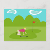 Retro Golfer Briefkaart (Voorkant)