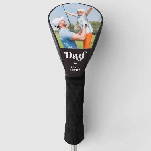 Retro Golfer DAD gepersonaliseerde foto Golfheadcover (Voorkant)