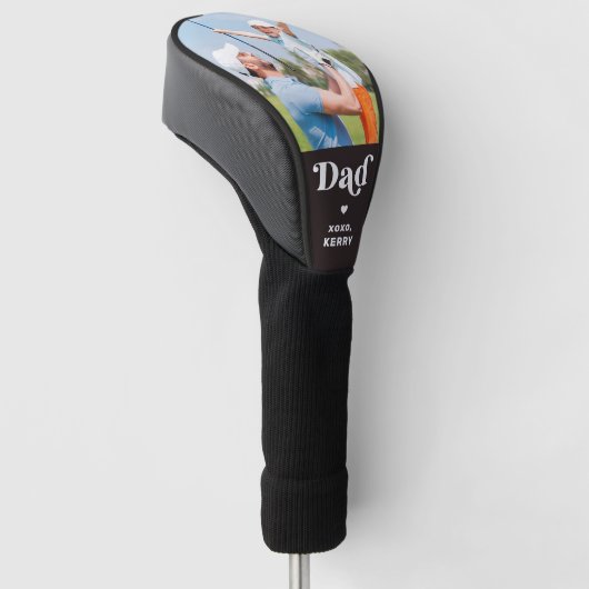 Retro Golfer DAD gepersonaliseerde foto Golfheadcover (Schuin)