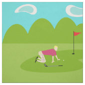 Retro Golfer Fabric Stof (Swatch)