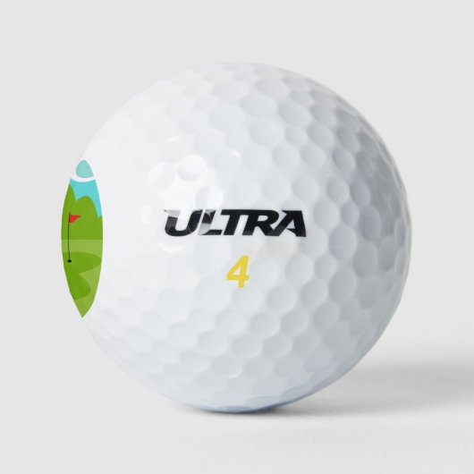 Retro Golfer Golf Ball Golfballen (Logo)