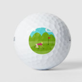 Retro Golfer Golf Ball Golfballen (Voorkant)