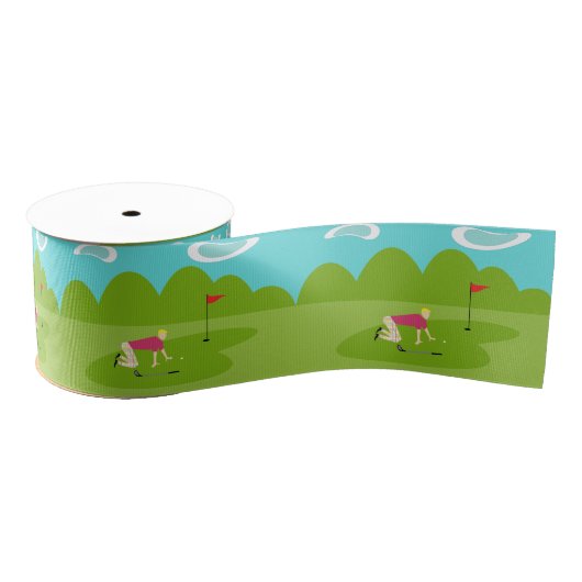 Retro Golfer Grosgrain Ribbon Grosgrain Lint (Spoel)