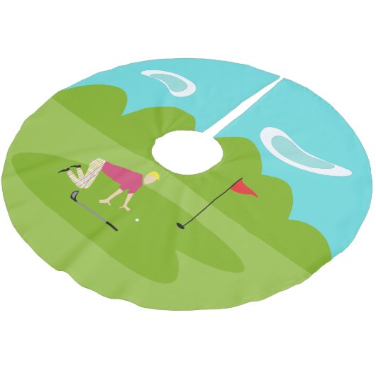 Retro Golfer Kerstboom Rok (Gekanteld)
