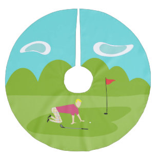 Retro Golfer Kerstboom Rok