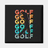 Retro Golfer Magneet (Voorkant)