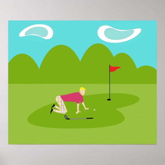 Retro Golfer Poster (Voorkant)