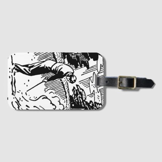 Retro Golfer Sand Trap Bagagelabel (Voorkant (horizontaal))