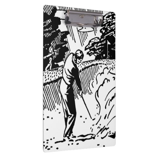 Retro Golfer Sand Trap Klembord (Rechts)