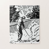 Retro Golfer Sand Trap Legpuzzel (Verticaal)