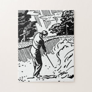 Retro Golfer Sand Trap Legpuzzel
