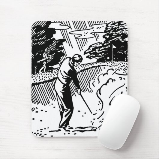 Retro Golfer Sand Trap Muismat (Met muis)