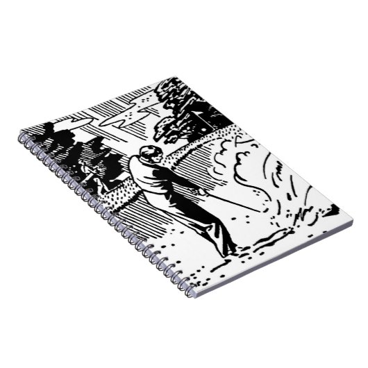Retro Golfer Sand Trap Notitieboek (Rechterzijde)