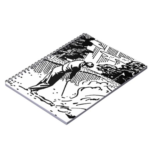 Retro Golfer Sand Trap Notitieboek (Linkerzijde)