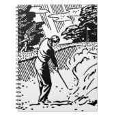 Retro Golfer Sand Trap Notitieboek (Voorkant)