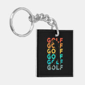 Retro Golfer Sleutelhanger (Voorkant Links)