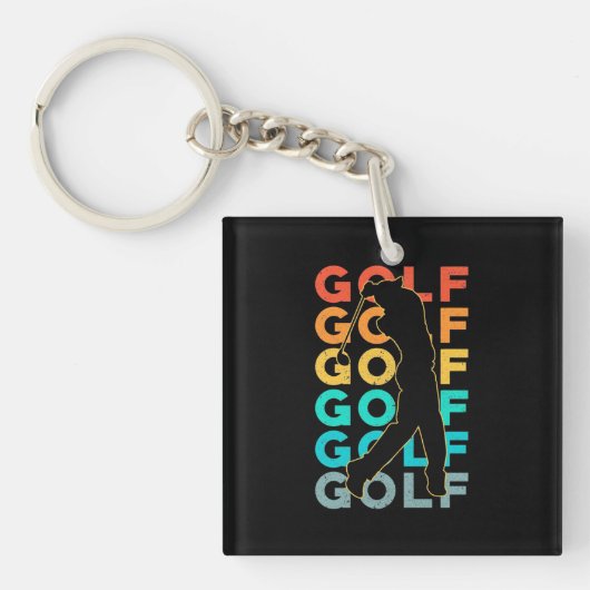 Retro Golfer Sleutelhanger (Voorkant)