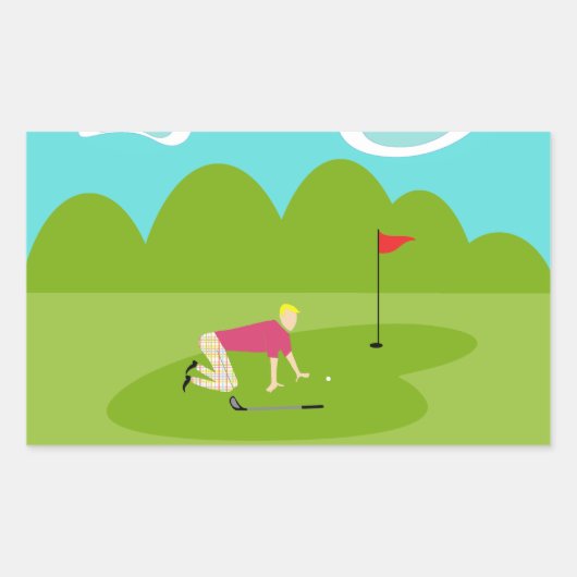 Retro Golfer Stickers (Voorkant)