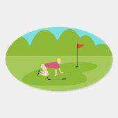 Retro Golfer Stickers (Voorkant)