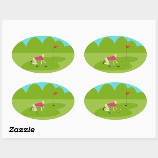 Retro Golfer Stickers (Vel)