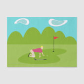 Retro Golfer-weefselpapier Tissuepapier (Voorkant)
