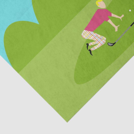 Retro Golfer-weefselpapier Tissuepapier (Detail)