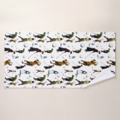 Retro Golfers Patroonillustraties Badhanddoek (Badhanddoek)