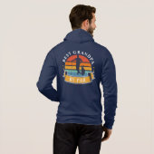 Retro Golfing Best Grandpa, op persoonlijke titel Hoodie (Achterkant volledig)