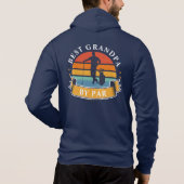 Retro Golfing Best Grandpa, op persoonlijke titel Hoodie (Achterkant)