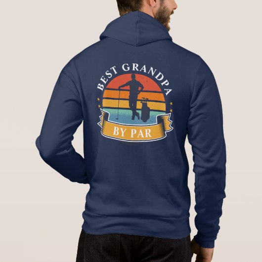 Retro Golfing Best Grandpa, op persoonlijke titel Hoodie (Achterkant)