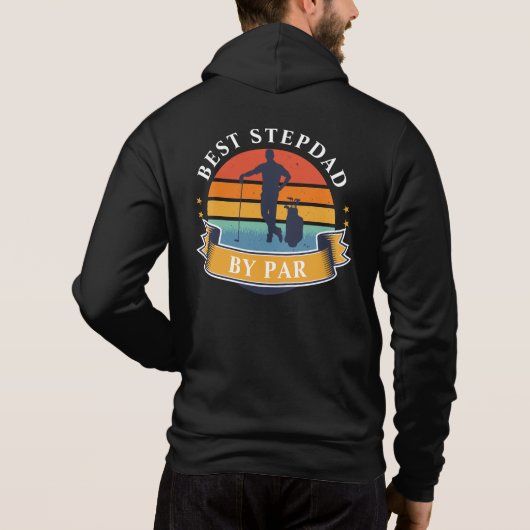 Retro Golfing Best Stepdad op persoonlijke titel Hoodie (Achterkant)