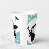 Retro golfkar in zwart & blauw papieren bekers (Links)