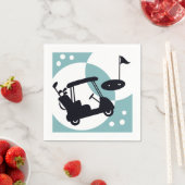 Retro golfkar in zwart & blauw servet (Insitu)