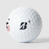 Retro golfkar in zwart & roze golfballen (Logo)