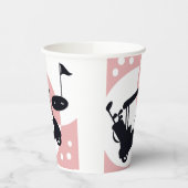 Retro golfkar in zwart & roze papieren bekers (Links)