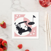 Retro golfkar in zwart & roze servet (Insitu)