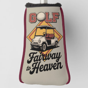 Retro Golfkarretje Fairway Naar Heaver Grappige Go Golfheadcover