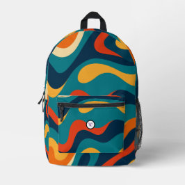 Retro Golfpatroon Modern Abstract Bedrukte Rugzak