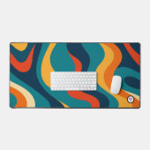 Retro Golfpatroon Modern Abstract Bureaumat (Keyboard & Muis)