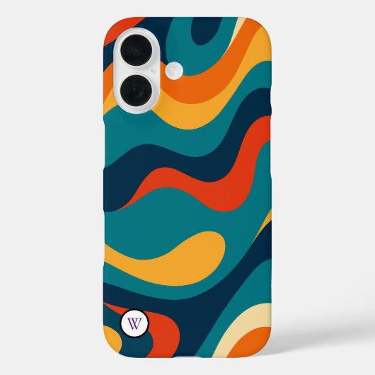 Retro Golfpatroon Modern Abstract iPhone Hoesje (Achterkant)