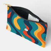 Retro Golfpatroon Modern Abstract Make-uptas Etui (Open)