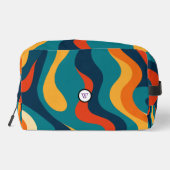 Retro Golfpatroon Modern Abstract Make-uptas Toilettasje (Achterkant)