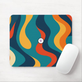 Retro Golfpatroon Modern Abstract Muismat