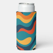 Retro Golfpatroon Modern Abstract  Seltzer Blikjeskoeler (Seltzer Achterkant)